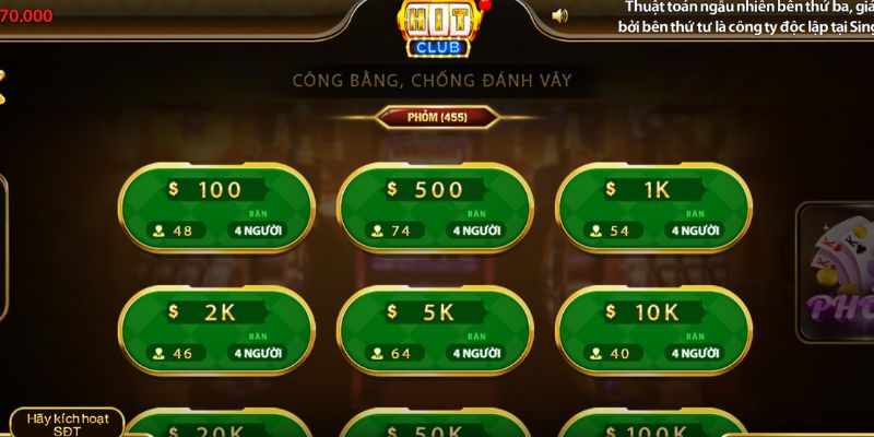Bước khởi đầu trong quá trình đánh bài tấn tại Hit Club